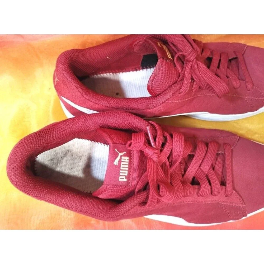 Men's Puma Smash Red Suede Shoes Size 11 Length 29 cm Style 364989-29